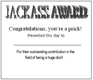 [jackass certificate]