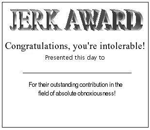 [jerk award]
